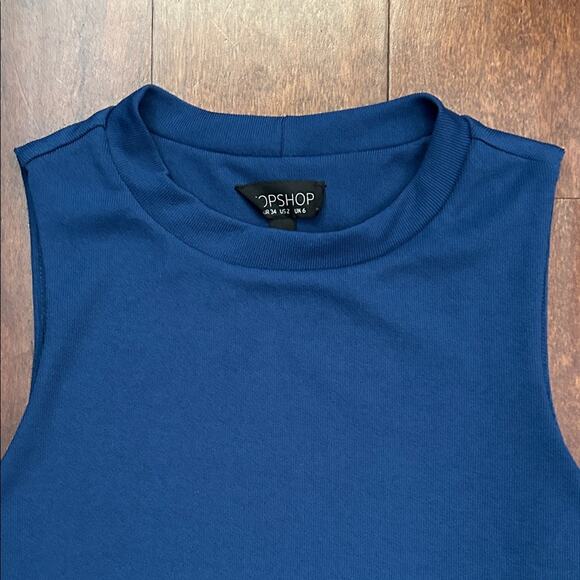 Topshop Blue Cutout Midi Bodycon Dress, Super Cute and Unique Cut, Size 2 - Picture 5 of 13